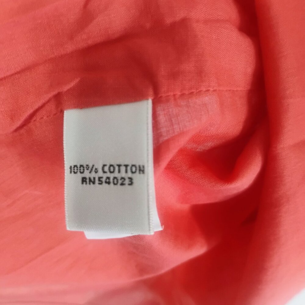 Banana Republic Coral Ruffle Button Down Blouse M - Picture 5 of 7